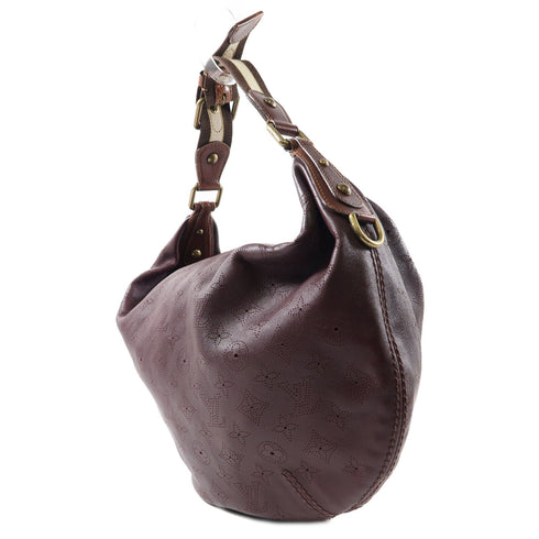 LOUIS VUITTON LV GHW Onatah GM Shoulder Bag M40001 Monogram Mahina Purplish Red