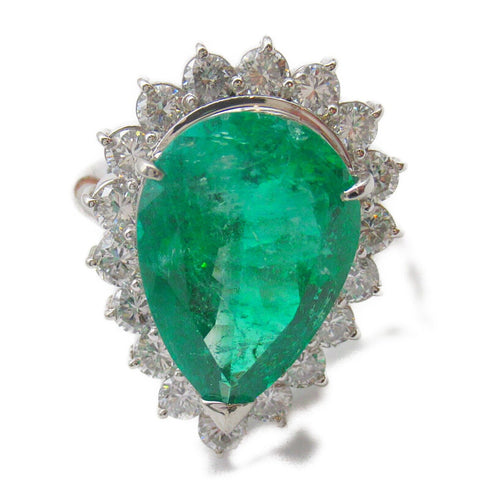 FINE JEWELRY 8.19ct Emerald 1.95ct Diamond Ring PT900 platinum US#7.25