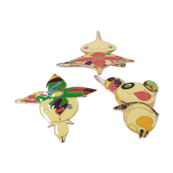 LOUIS VUITTON LV Takashi Murakami Hair Pin Set M92595 Metal Gold Multicolor