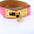 HERMES GHW Double Tour Bracelet Veau Swift Leather Pink
