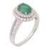 JEWELRY 1.37ct Emerald 0.63ct Diamond Ring 18K White Gold US#8.25