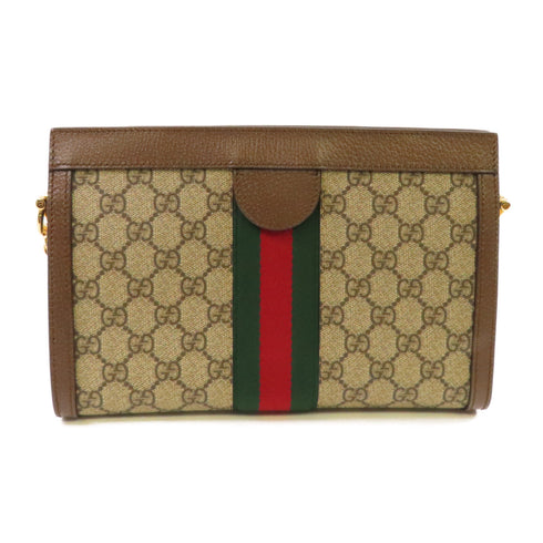 GUCCI GG GHW GG Supereme Shoulder Bag Coated Canvas 503877 Brown