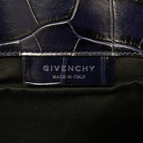 GIVENCHY GHW Clutch Bag Calfskin Leather Blue