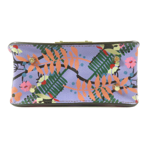 Furla GHW Chain Shoulder Crossbody Bag Calfskin Leather Purple