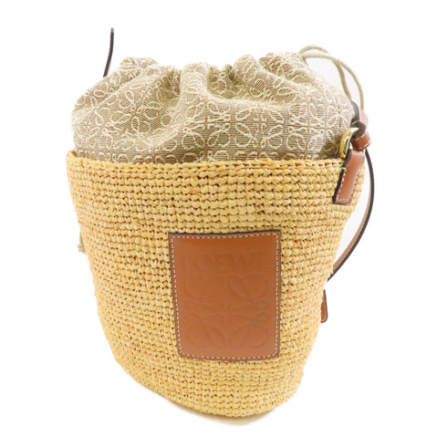 LOEWE GHW Shoulder Bag Crossbody 522243 Raffia Yellow Brown