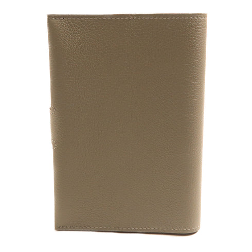 HERMES PHW R.M.S Passport Holder Cover Evercolor Leather Gris Meyer