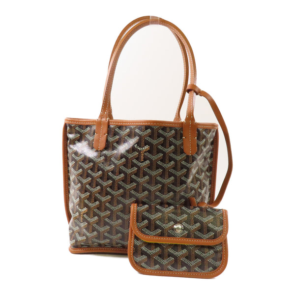 GOYARD SHW Anjou Mini Handbag PVC Coated Canvas Brown