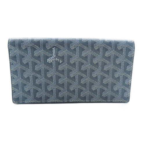 GOYARD Long Wallet Coated Canvas Gray