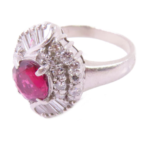 Jewelry Ruby Diamond Ring US#5.5 PT900 Platinum