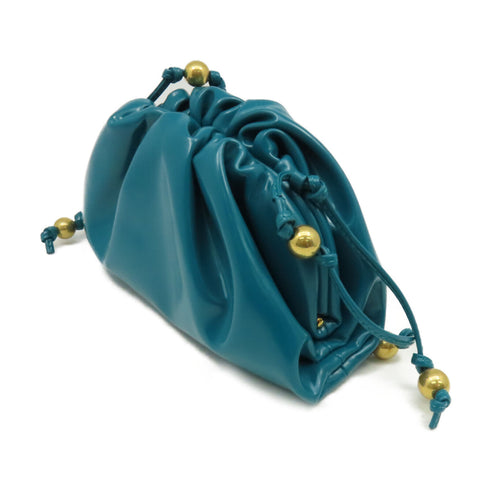 BOTTEGA VENETA Mini Pouch Bag Crossbody Patent Leather Emerald Green