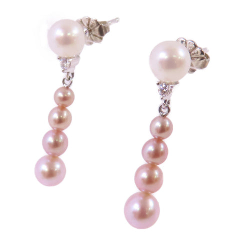 MIKIMOTO SHW Pearl Earrings 925 Sterling Silver