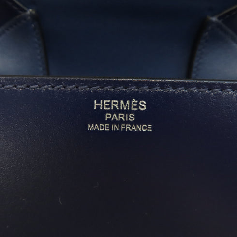 HERMES PHW Della Cavalleria Mini Shoulder Bag Tadelakt Leather Bleu Saphir Blue