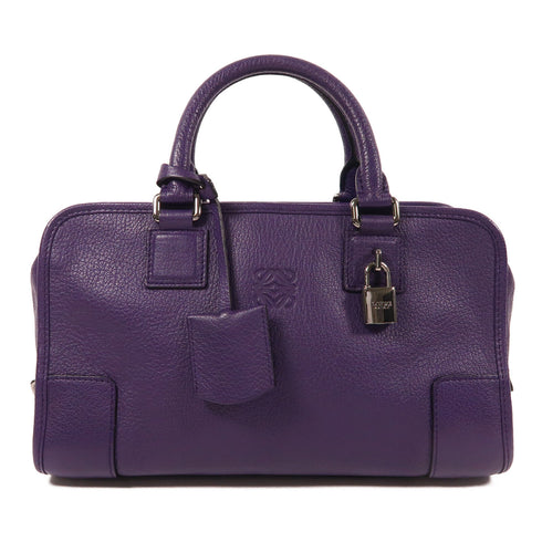 LOEWE SHW Handbag Tote Bag Calfskin Leather Purple