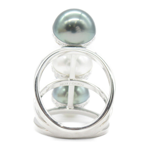 TASAKI Balance Unite Pearl 0.34ct Diamond Ring 18K White Gold US#6.25/JP#12