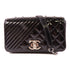 CHANEL Quilted/Herringbone CC SHW Chain Shoulder Bag Patent Leather Black