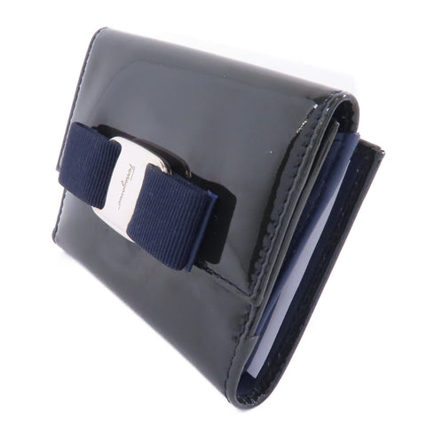 Salvatore Ferragamo SHW Wallet Patent Leather Blue