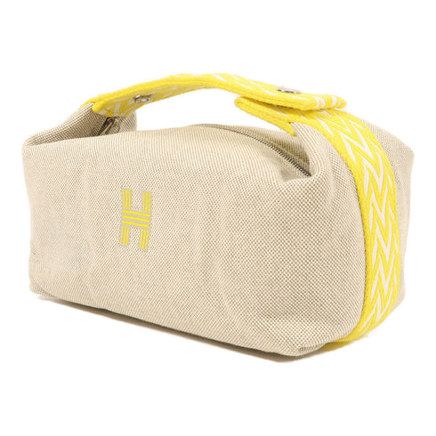 HERMES PHW Bride A Brac Hand Bag Canvas Yellow