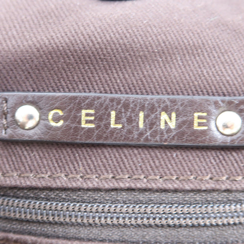 CELINE SHW Hand Bag Shoulder Bag Canvas Brown