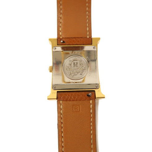 HERMES Heure H Quartz Watch HH1501.131 Swift Leather Gold