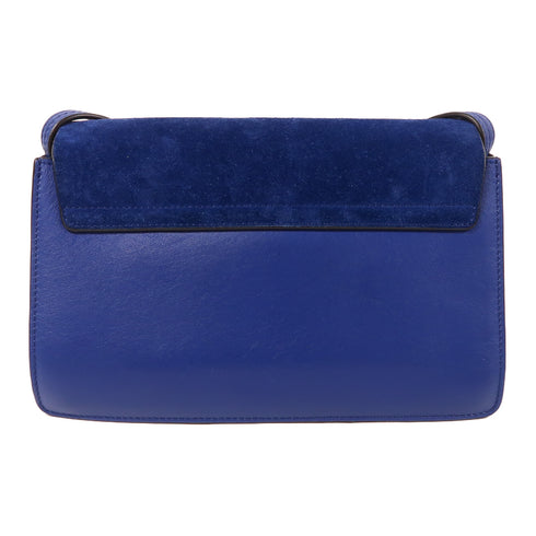 Chloe Faye Shoulder Bag Suede Leather/Calfskin Leather Blue