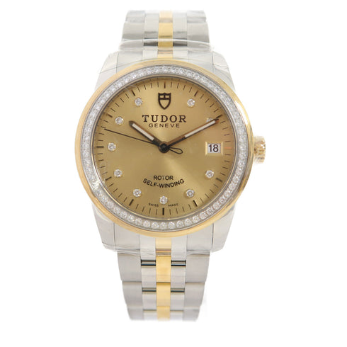 TUDOR Glamour Date Automatic Watch 55023 Stainless Steel/18K Yellow Gold Gold