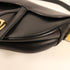 CHRISTIAN DIOR CD GHW Saddle Shoulder Bag Calfskin Leather Black