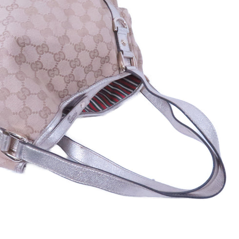 GUCCI GG GHW Shoulder Bag 130736 Canvas Beige