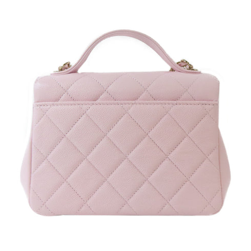 CHANEL Quilted CC GHW 2 Way Chain Shoulder Bag Leather Pink