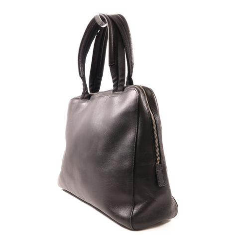 PRADA SHW Vitello City Handbag B8773 Calfskin Leather Black