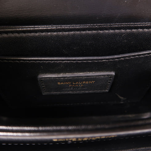 SAINT LAURENT YSL GHW Small Satchel In Box Shoulder Bag 634306 Calfskin Black