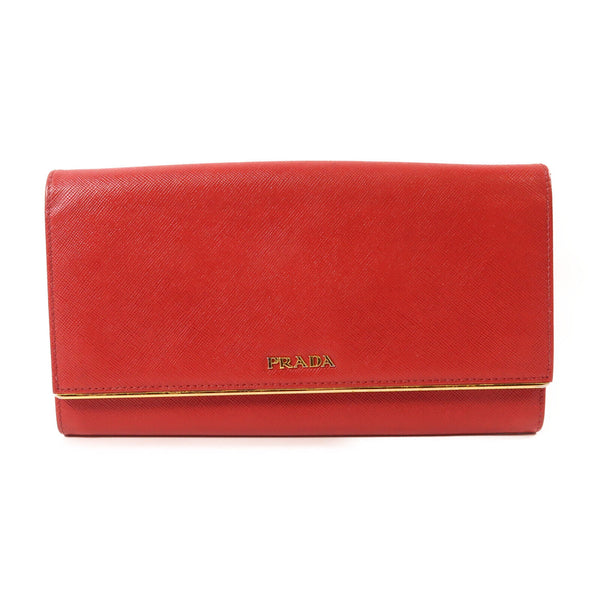 PRADA GHW Long Wallet Calfskin Leather
