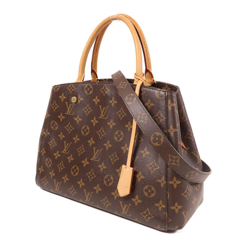 LOUIS VUITTON LV GHW Montaigne MM 2 Way Shoulder Bag M41056 Monogram Brown
