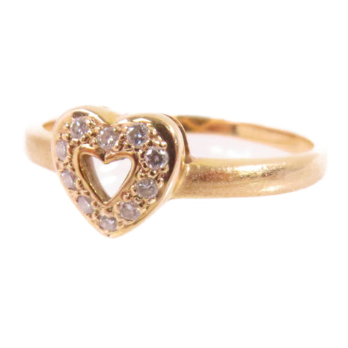 Fine JEWELRY 0.07ct Diamond Ring US#5.25 18K Yellow Gold