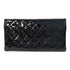 CHANEL Quilted CC SHW Clutch Bag Pouch Patent Leather Black