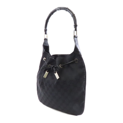 GUCCI GG SHW Shoulder Bag 001.4033 Canvas Black