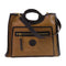 FENDI GHW Runaway Handbag Shopping Bag Calfskin Leather 8BH360 Brown Black