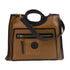 FENDI GHW Runaway Handbag Shopping Bag Calfskin Leather 8BH360 Brown Black