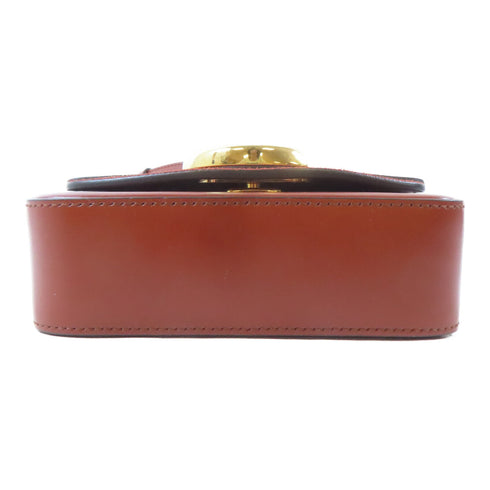 Chloe GHW Mini C Bag 2Way Shoulder Handbag 01207565 Calfskin Leather Suede Brown