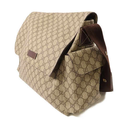GUCCI GG GHW Shoulder Bag 211131 PVC Coated Canvas Brown