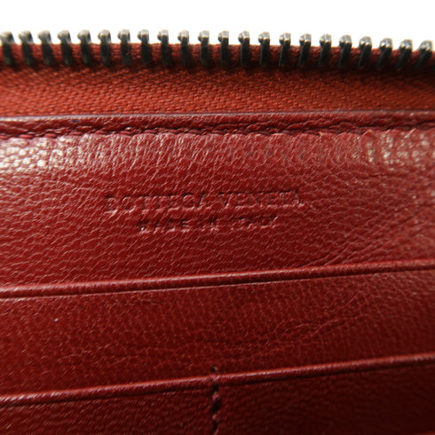 BOTTEGA VENETA BV SHW Long Wallet Intrecciato Leather Red