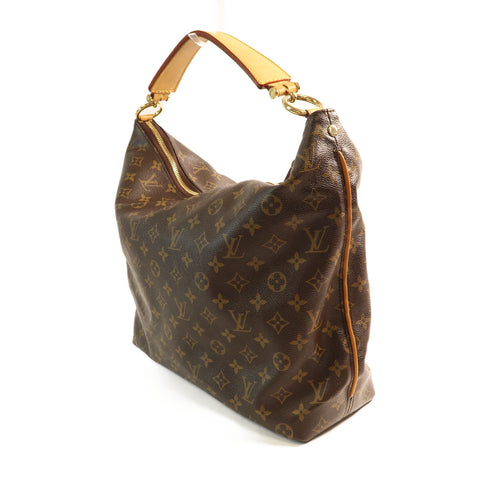 LOUIS VUITTON LV GHW Sully MM Gold Shoulder Bag Monogram M40587 Brown