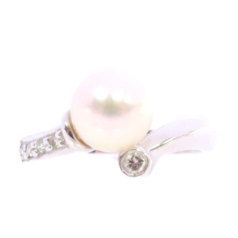 JEWELRY Pearl Ring US#4.75 18K White Gold v1
