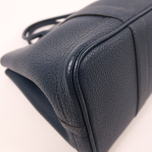 HERMES PHW Garden Party TPM Hand Bag/Tote Bag Negonda Leather Bleu De Prusse