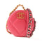 CHANEL CC 19 Round Bag 2 Way Shoulder Bag Chain Crossbody Leather Pink