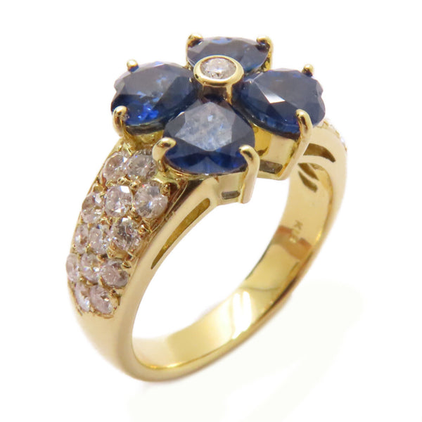 FINE JEWELRY 2.32ct Sapphire 0.64ct Diamond Ring 18K Yellow Gold US#5.75