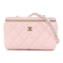 CHANEL Quilted CC GHW Chain Shoulder Bag Calfskin Leather Pink v1