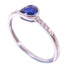 Jewelry 0.38ct Sapphire0.05ct Diamond Ring US#5.25 18K White Gold