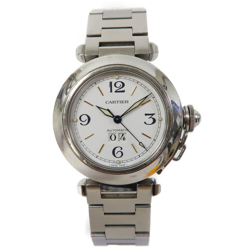 CARTIER Pasha C 35mm Automatic Watch W31015M7 Stainless Steel White