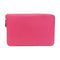 HERMES PHW Zipper Long Wallet Chevre Leather Rose Tyrien
