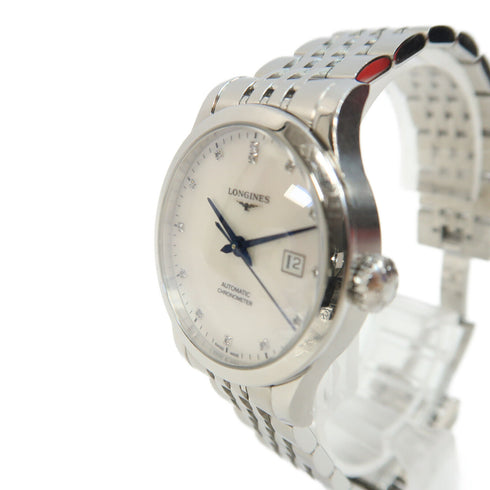 LONGINES Record 30mm Stainless Steel Automatic Watch 52856856 2022Yr White